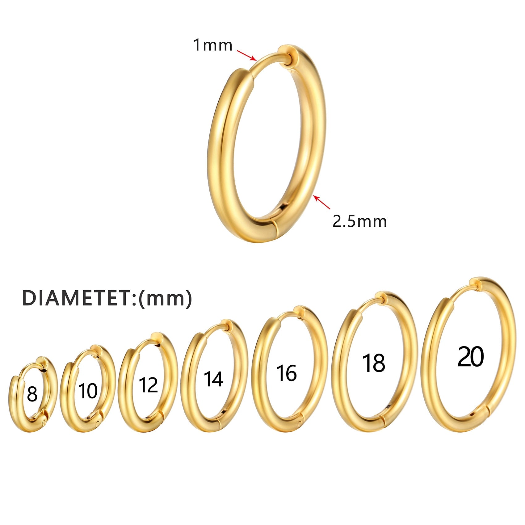 2025 New Simple Stainless Steel Small Hoop Earrings for Women Men Cartilage Ear Piercing Jewelry Pendientes Hombre Mujer