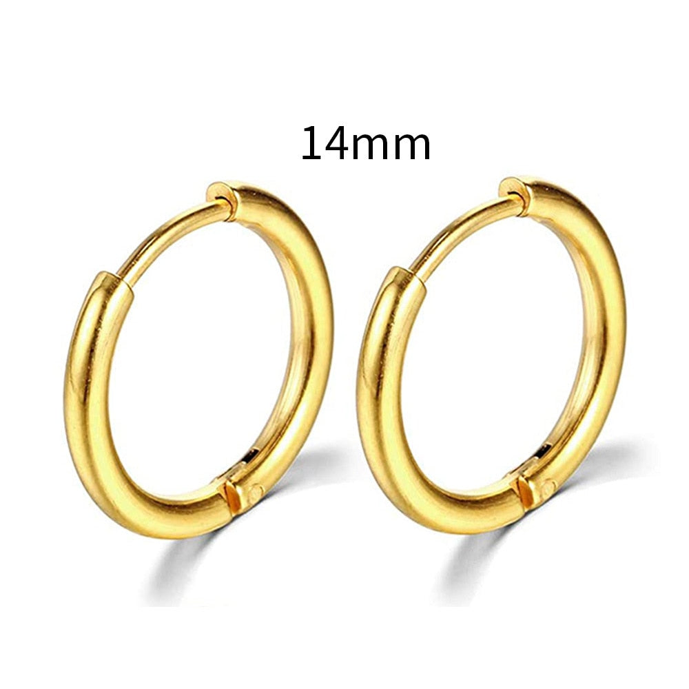 2025 New Simple Stainless Steel Small Hoop Earrings for Women Men Cartilage Ear Piercing Jewelry Pendientes Hombre Mujer